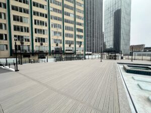 Rooftop synthetic decking at Mosaic Dallas