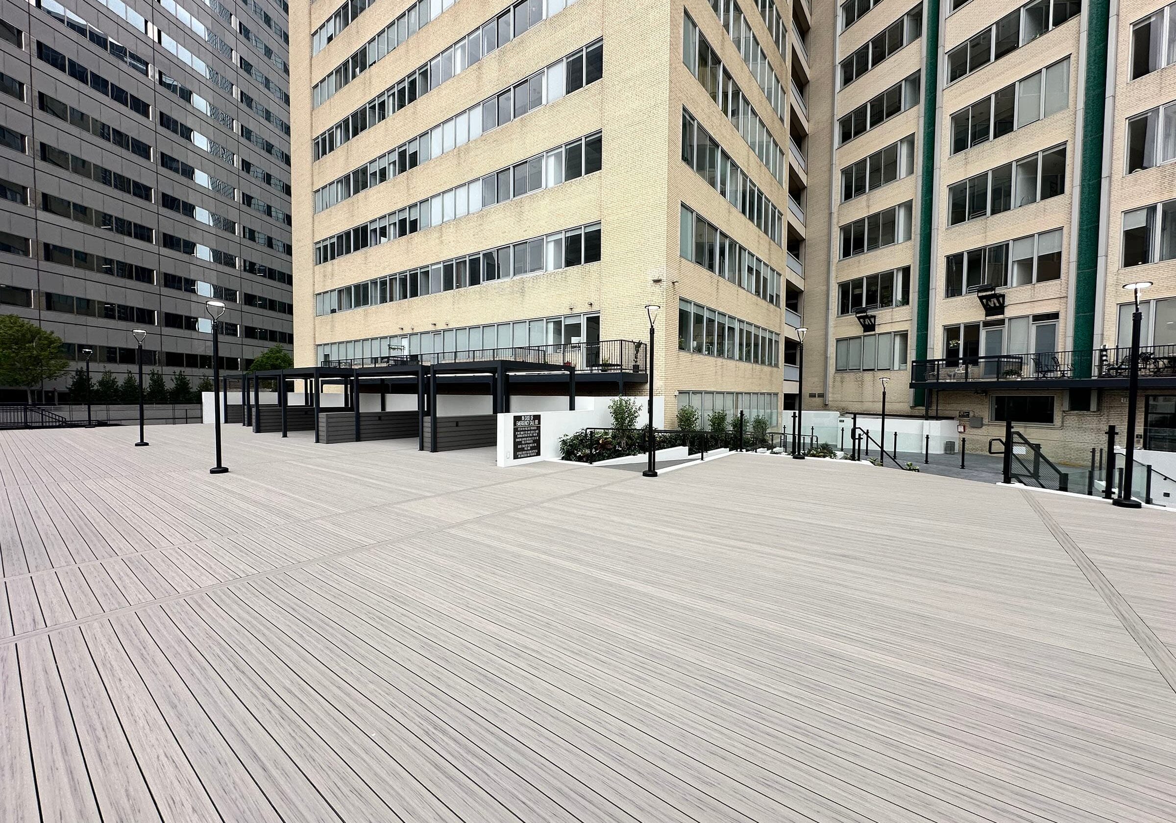 Rooftop synthetic decking at Mosaic Dallas